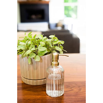 Rail19 Fluted Glass Soap Dispenser - Elegant Brass Finish