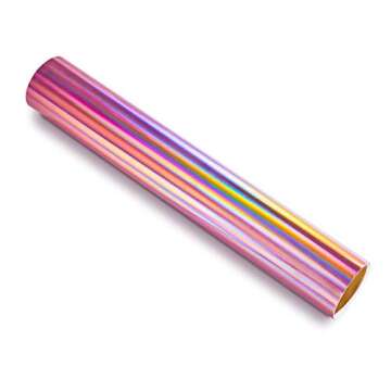 TECKWRAP Glossy Rainbow Holographic Rose Gold Chrome Vinyl 1ftx5ft