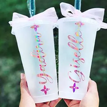 TECKWRAP Glossy Rainbow Holographic Rose Gold Chrome Vinyl 1ftx5ft