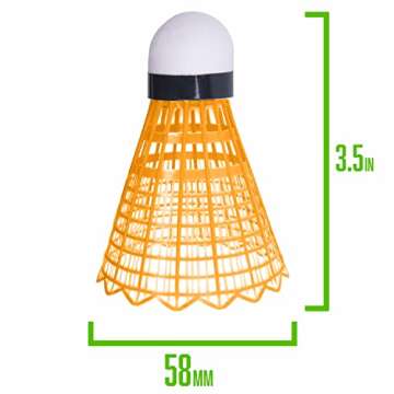 Vibrant 10-Count Neon Plastic Shuttlecocks for Badminton Fun