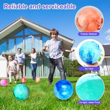 AMOR PRESENT 4PCS Playground Balls for Kids - 9 Inches Inflatable Kickballs with Pump