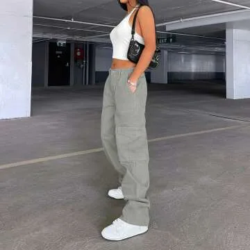 High Waisted Cargo Pants for Women - Y2K Style