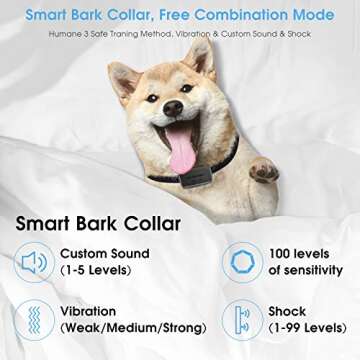 Dr.Trainer B1sPro Bark Collar APP&Watch Control, IP68 Waterproof Dog Training Collar with Smart Prog...