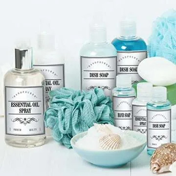 Stylish 36 Waterproof Bathroom Bottle Labels for Home