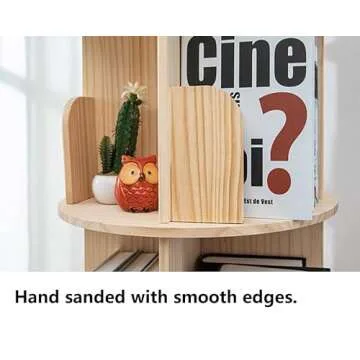 Heehee 2 Rotating Bookshelf 360 Display Floor Standing Bookcase Storage Rack for Kids&Adults Multi-Functional Bookshelf Organizer (2-Tier)