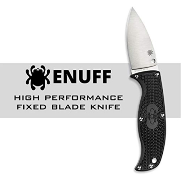 Spyderco Enuff Leaf Shape Plain Edge Knife, Black