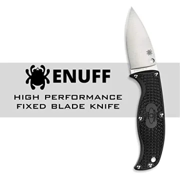 Spyderco Enuff Leaf Shape Plain Edge Knife, Black