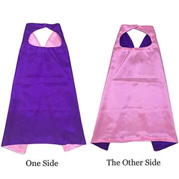 Moligoo Reversible Kids Superhero Cape with Felt Mask Set for Boys Girls Dress up Costumes Halloween...