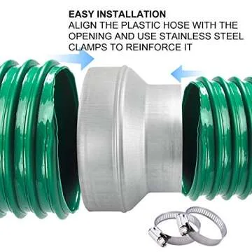 Duct Reducter 6 to 4 Air Ducting Reducer Increaser Air Duct Adapter or Round Metal Pipe Reducer for Bathroom Kitchen Ventilation Systems