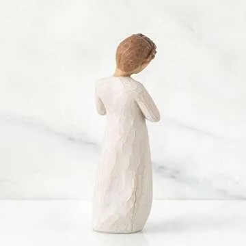 Willow Tree Keepsake, Kept Forever in The Heart, Figure Holding Gold Leaf Heart, an Expression of Love and Caring or to Express Sympathy and Comfort, Sculpted Hand-Painted Figure