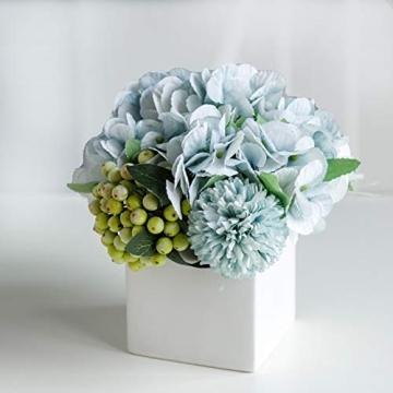 LADADA Fake Peony Flowers in Ceramic Vase for Home Decor