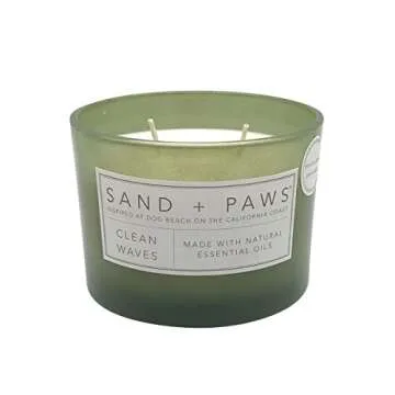 Sand + Paws Scented Candle - Clean Waves - Additional Scents and Sizes –Luxurious Air Freshening J...