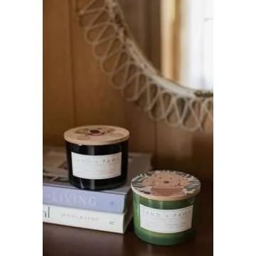 Sand + Paws Scented Candle - Clean Waves - Additional Scents and Sizes –Luxurious Air Freshening Jar Candles Neutralize pet Odors and Enhance Home décor – 100% Cotton Lead-Free Wicks - 12 oz