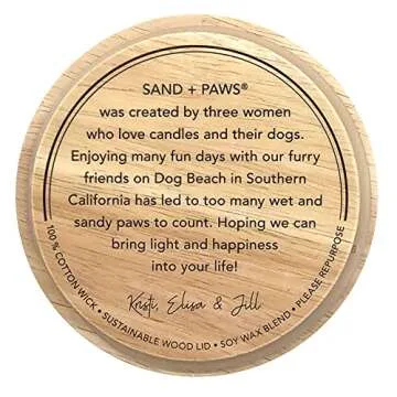 Sand + Paws Scented Candle - Clean Waves - Additional Scents and Sizes –Luxurious Air Freshening Jar Candles Neutralize pet Odors and Enhance Home décor – 100% Cotton Lead-Free Wicks - 12 oz