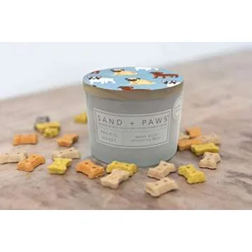 Sand + Paws Scented Candle - Clean Waves - Additional Scents and Sizes –Luxurious Air Freshening Jar Candles Neutralize pet Odors and Enhance Home décor – 100% Cotton Lead-Free Wicks - 12 oz