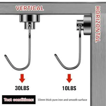 FINDMAG Magnetic Hooks 30 LBS Magnetic Hooks Cruise Black Heavy Duty Strong Neodymium Swivel Magnet Hook for Hanging, Magnets with Hook for Refrigerator, Grill, Locker - 6 Pack