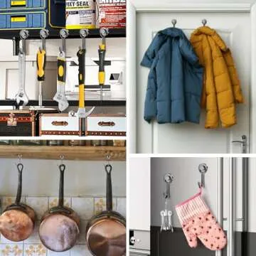 FINDMAG Magnetic Hooks 30 LBS Magnetic Hooks Cruise Black Heavy Duty Strong Neodymium Swivel Magnet Hook for Hanging, Magnets with Hook for Refrigerator, Grill, Locker - 6 Pack