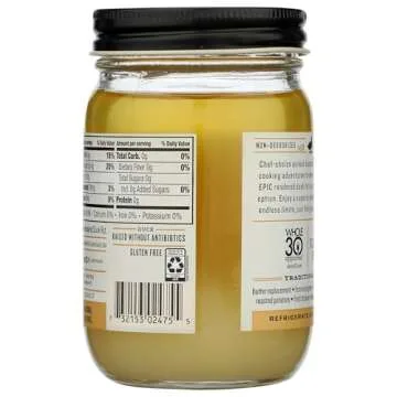 EPIC Rendered Duck Fat, Keto and Paleo Friendly, Whole30 Approved, Gluten Free, 11 oz Jar