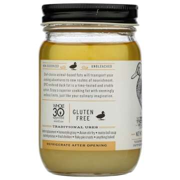 EPIC Rendered Duck Fat, Keto and Paleo Friendly, Whole30 Approved, Gluten Free, 11 oz Jar