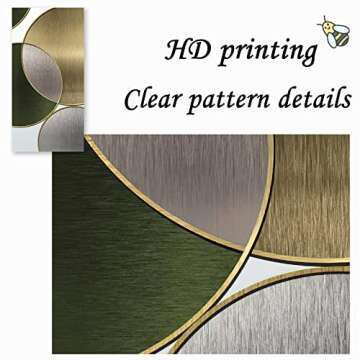 Gold Abstract Wall Art Abstract Geometric Wall Art Canvas Prints Pictures Artwork Abstract Geometric Canvas Wall Art Green and Silver Canvas Art Home Decor Living Room Picture 60x120cmx1pcs No Frame
