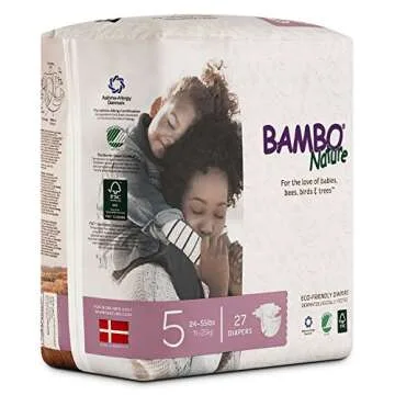 Bambo Nature Premium Baby Diapers - Eco-Friendly, Size 5 (27 Count)
