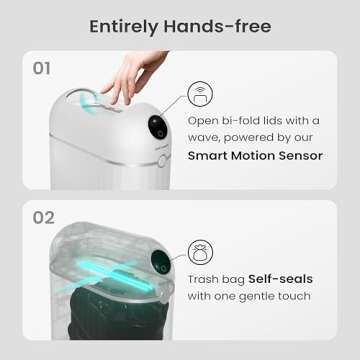 OPTIMUS TECHNOLOGY Automatic Trash Can Self Sealing and Self-Changing Smart Trash Can Motion Sensor ...