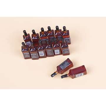 40Pcs Tiny Miniature Mini Beer Bottles Toys, 1:24 Dollhouse Kitchen Accessories Wine Decoration, Cute Wine Bottle Models for Fairy Garden Pub Bar Dolls House Tableware Decoration