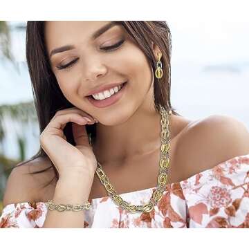 UNY JEWEL Bracelet Designer Brand Inspired Antique Women Jewelry Double Twisted Cable Link Wire Vintage Valentine (2 Tone)