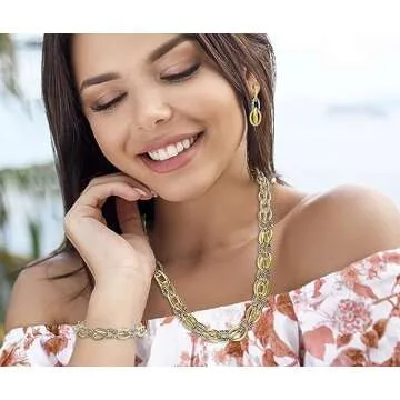 UNY JEWEL Bracelet Designer Brand Inspired Antique Women Jewelry Double Twisted Cable Link Wire Vintage Valentine (2 Tone)