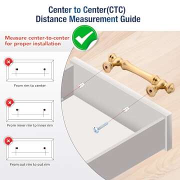 Joy Decor 3 Inch Brushed Brass Cabinet Handles