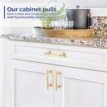 Joy Decor 3 Inch Brushed Brass Cabinet Handles