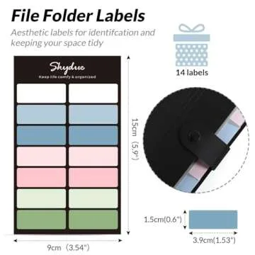 SKYDUE 8 Pockets Expanding File Folders, Accordion Folders, Portable Paper Bill Receipt Organizer, Letter Size, Home College School Office Supplies, Black