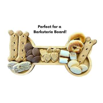 Luna & Stone Bamboo Dog Bowl, Bone Shaped Party Tray