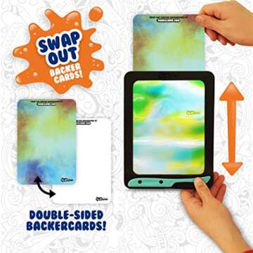 Sky Castle DoodleJamz JellyBoards — Squishy Drawing Pads Filled with Non-Toxic Sensory Gel – No-Mess Fidget Art – ASMR – Re-usable for Endless Artistic Creations (Yellow on Blue Gel)