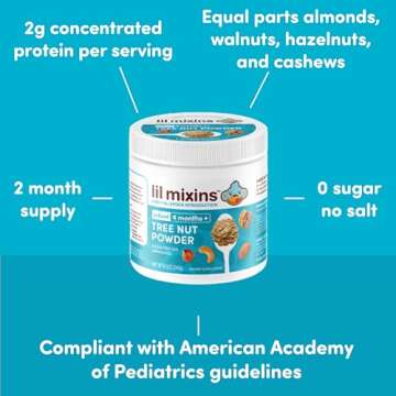 Lil Mixins Early Allergen Introduction, Tree Nut | Baby Stage 1-3, For Ages 4+ Mo., 8.5 Oz Jar, 4 Mo...