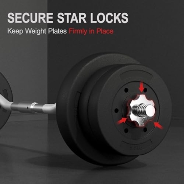 Yaheetech 55LB Barbell Weight Set for Home Workouts