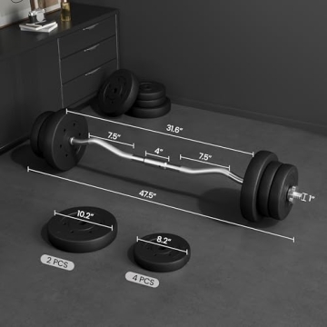 Yaheetech 55LB Barbell Weight Set for Home Workouts