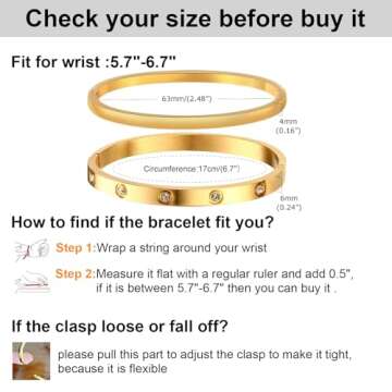 MPRAINBOW Gold Bracelets for Women, 2Pcs 18K Gold Plated Love Cubic Zirconia Bangle Crystal Friendship Bracelet Jewelry,Wedding Party Christmas Birthday Gifts for Her Girlfriend Sister Daughter