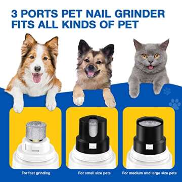 Bonve Pet Nail Grinder for Dogs - Upgraded Dog Nail Trimmers Super Quiet, 2 Speeds, Rechargeable, 2 Grinding Wheels for Small Large Dogs & Cats