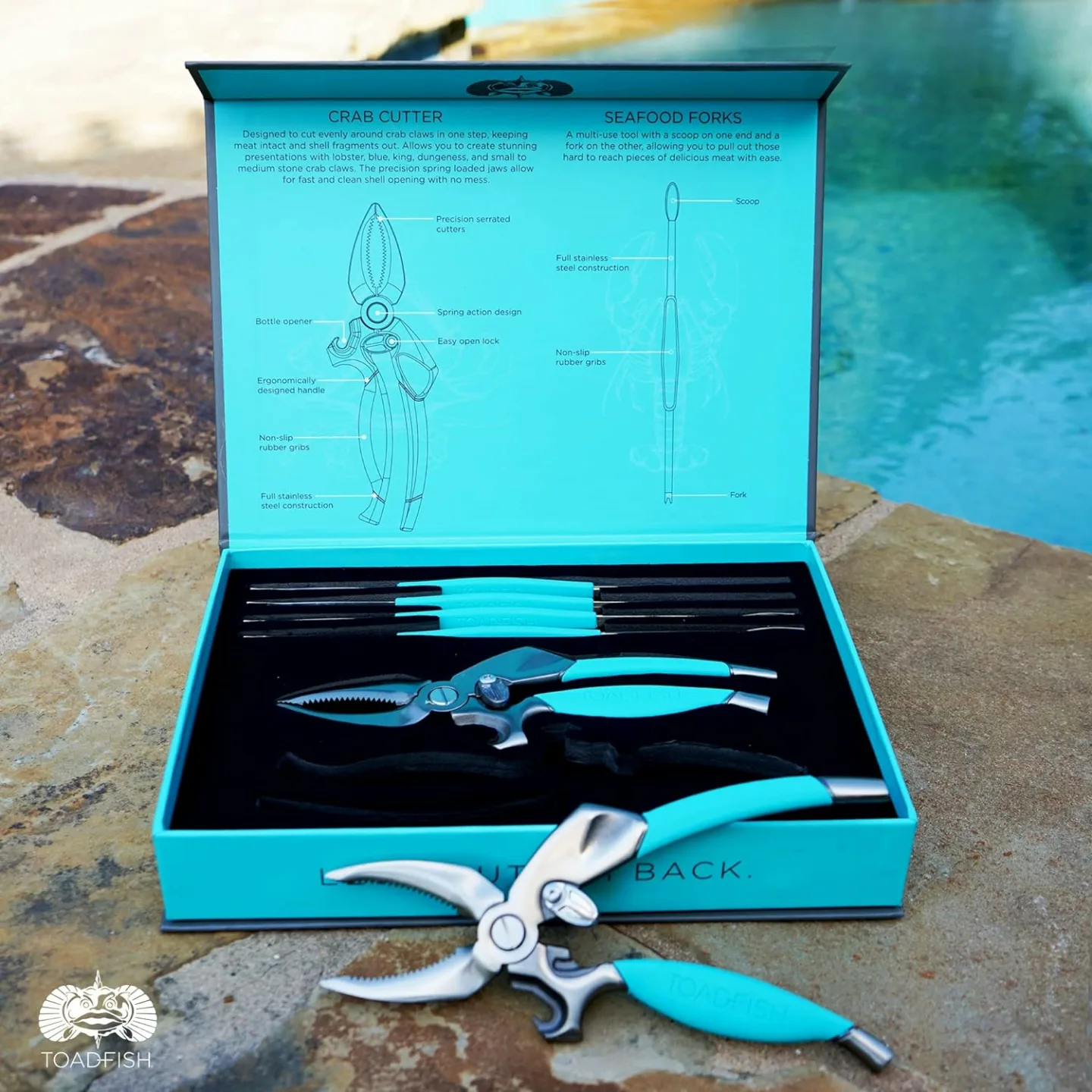 Toadfish Crab & Lobster Tool Set with Non-Slip Grips