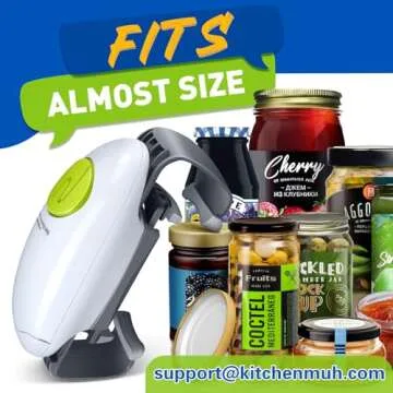 Higher Torque Electric Jar Opener for Seniors with Arthritis Fit Almost Jars Size, Strong Tough Automatic Jar Opener for Weak Hands, Hands Free Battery Operated Bottle Opener for Arthritic Hands White