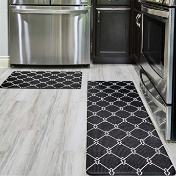 Sierra Concepts Kitchen Mat 2 Piece Rug Combo Set - Anti Fatigue Waterproof Home Décor Cushioned Fl...