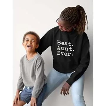 Tstars Best Aunt Ever Hoodie Gifts from Niece Nephew for Aunts Women Auntie Sweatshirt Hoodies Medium Black