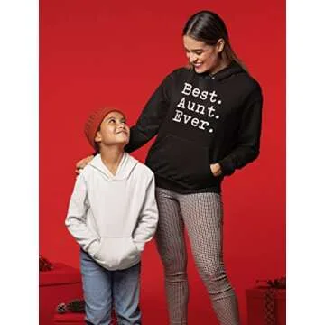 Tstars Best Aunt Ever Hoodie Gifts from Niece Nephew for Aunts Women Auntie Sweatshirt Hoodies Medium Black