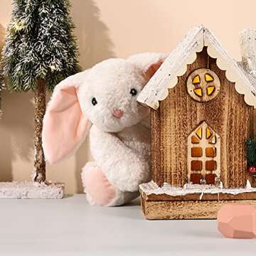 TCBunny Baby Bunny Bedtime Stuffed Animal Plush Toy Easter Stuffer Gifts for Girls, Boys, Kids 11" (White)