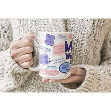 Pun Intended Funny Coffee Mug - Mom Wisdom Supply - 15 Oz with Beautiful Gift Box - Best as Gift for Mother's Day, Birthdays, Christmas, from Daughter, Son, or Husband. Novelty, Porcelain