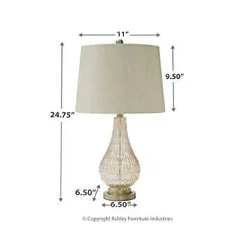 Contemporary 25" Champagne Curved Glass Table Lamp