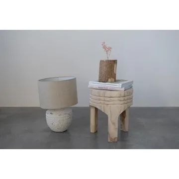 Elegant Boho Hand-Carved Wood Stool for All Styles