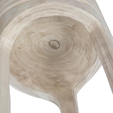 Elegant Boho Hand-Carved Wood Stool for All Styles