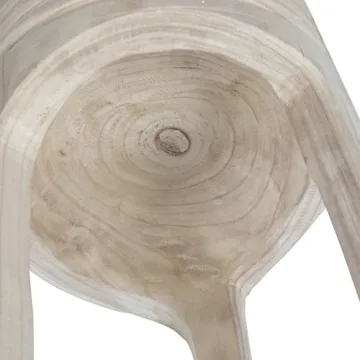 Elegant Boho Hand-Carved Wood Stool for All Styles